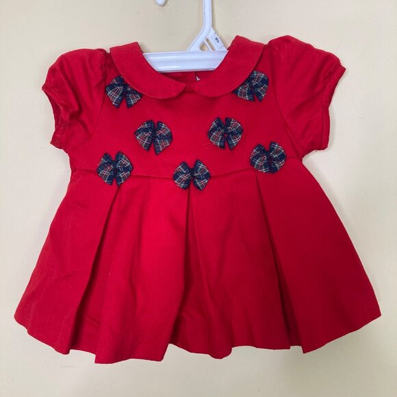 Janie and Jack Other - Janie and Jack Dress Girls 12 to 18 Months New Red Plaid Bows Holiday Two Piece